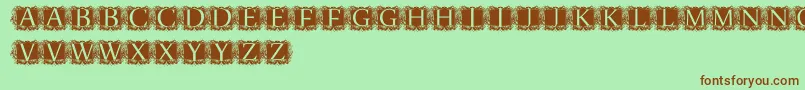 ModernKerawang Font – Brown Fonts on Green Background