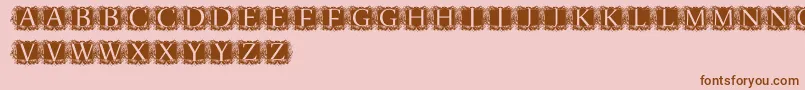 ModernKerawang Font – Brown Fonts on Pink Background