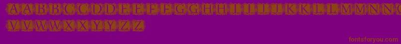 ModernKerawang-Schriftart – Braune Schriften auf violettem Hintergrund
