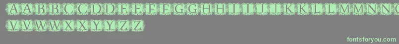 ModernKerawang Font – Green Fonts on Gray Background