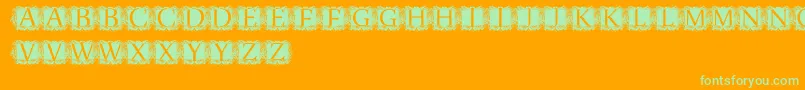 ModernKerawang Font – Green Fonts on Orange Background