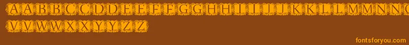 ModernKerawang Font – Orange Fonts on Brown Background