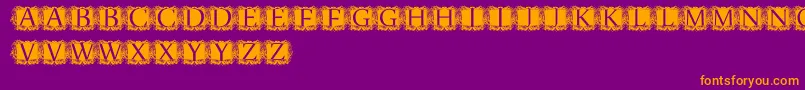 ModernKerawang Font – Orange Fonts on Purple Background