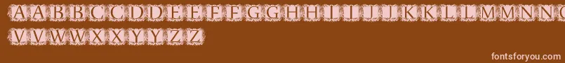 ModernKerawang Font – Pink Fonts on Brown Background