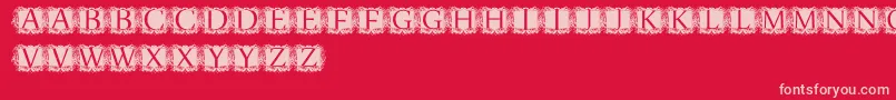 ModernKerawang Font – Pink Fonts on Red Background