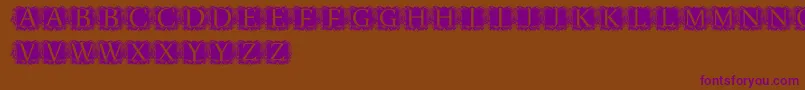 ModernKerawang Font – Purple Fonts on Brown Background