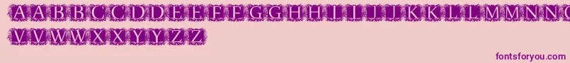 ModernKerawang Font – Purple Fonts on Pink Background