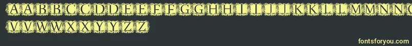 ModernKerawang Font – Yellow Fonts on Black Background