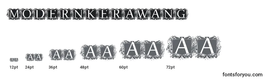 Размеры шрифта ModernKerawang