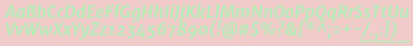 MerriweathersansBolditalic Font – Green Fonts on Pink Background