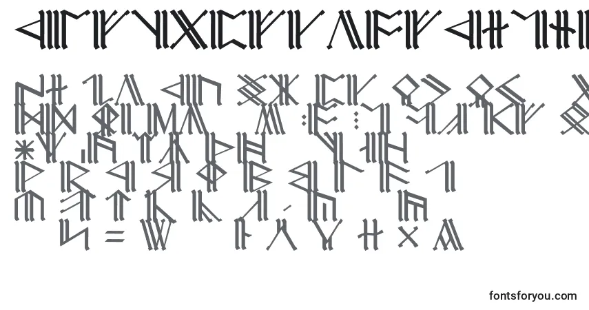 A fonte CirthEreborCaps1 – alfabeto, números, caracteres especiais