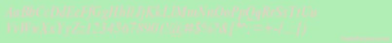 TimesNrCondensedItalic Font – Pink Fonts on Green Background