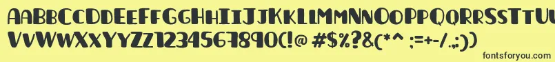 Launica Font – Black Fonts on Yellow Background