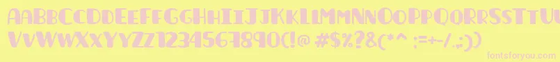 Launica Font – Pink Fonts on Yellow Background