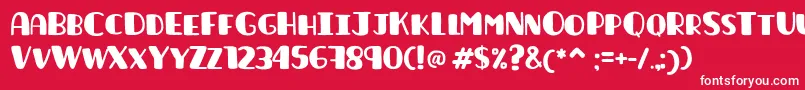 Launica Font – White Fonts on Red Background