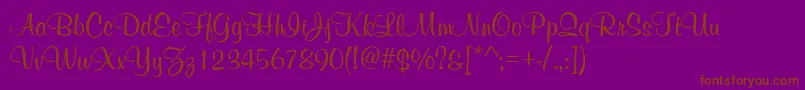 GeCurviture Font – Brown Fonts on Purple Background
