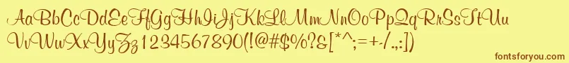 GeCurviture Font – Brown Fonts on Yellow Background