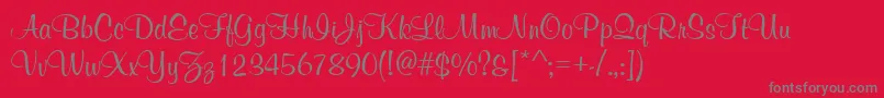 GeCurviture Font – Gray Fonts on Red Background