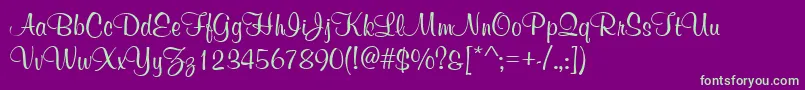GeCurviture Font – Green Fonts on Purple Background