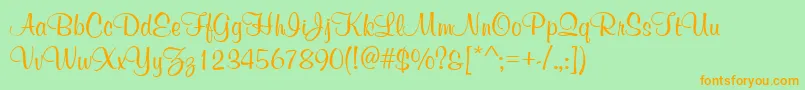 GeCurviture Font – Orange Fonts on Green Background