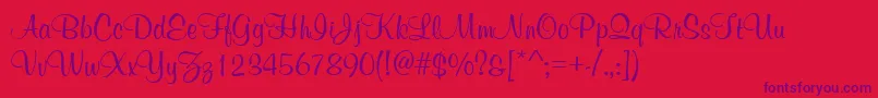 GeCurviture Font – Purple Fonts on Red Background
