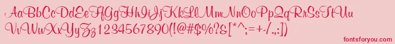 GeCurviture Font – Red Fonts on Pink Background