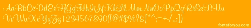 GeCurviture Font – Yellow Fonts on Orange Background