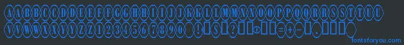 ARombyrndotlovl Font – Blue Fonts on Black Background