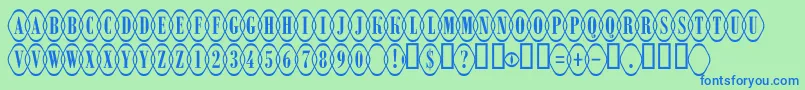 ARombyrndotlovl Font – Blue Fonts on Green Background