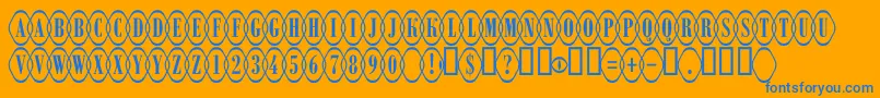 ARombyrndotlovl Font – Blue Fonts on Orange Background