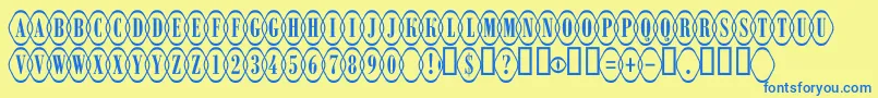 ARombyrndotlovl Font – Blue Fonts on Yellow Background