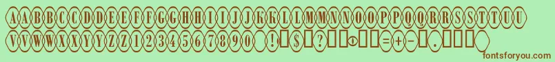 ARombyrndotlovl Font – Brown Fonts on Green Background