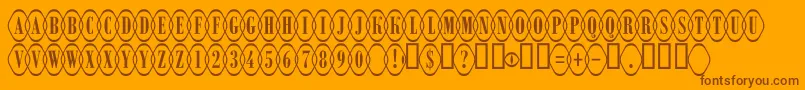 ARombyrndotlovl Font – Brown Fonts on Orange Background