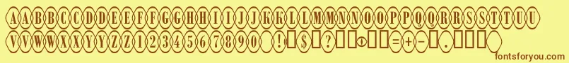 ARombyrndotlovl Font – Brown Fonts on Yellow Background