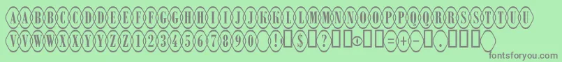 ARombyrndotlovl Font – Gray Fonts on Green Background