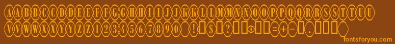 ARombyrndotlovl Font – Orange Fonts on Brown Background