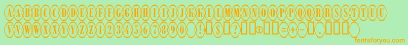 ARombyrndotlovl Font – Orange Fonts on Green Background