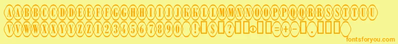 ARombyrndotlovl Font – Orange Fonts on Yellow Background