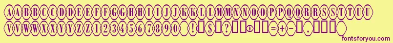 ARombyrndotlovl Font – Purple Fonts on Yellow Background