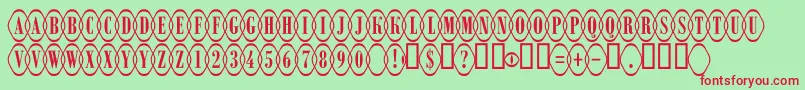 ARombyrndotlovl Font – Red Fonts on Green Background