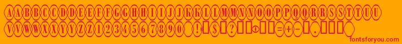 ARombyrndotlovl Font – Red Fonts on Orange Background