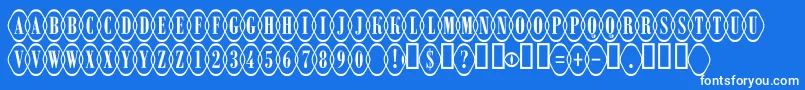 ARombyrndotlovl Font – White Fonts on Blue Background