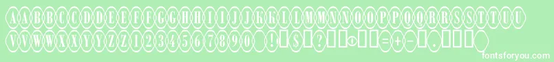 ARombyrndotlovl Font – White Fonts on Green Background