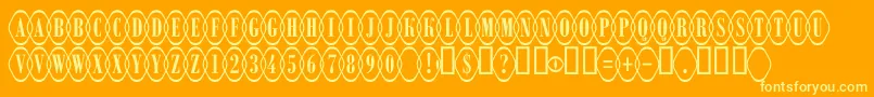 ARombyrndotlovl Font – Yellow Fonts on Orange Background