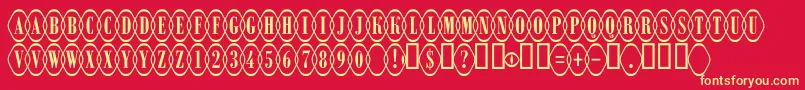 ARombyrndotlovl Font – Yellow Fonts on Red Background