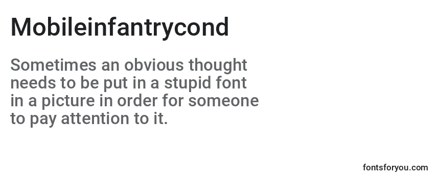 Review of the Mobileinfantrycond Font