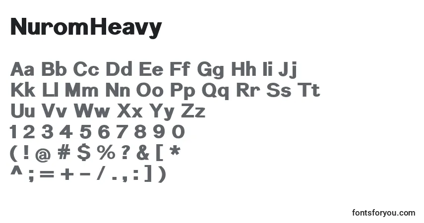 Schriftart NuromHeavy – Alphabet, Zahlen, spezielle Symbole