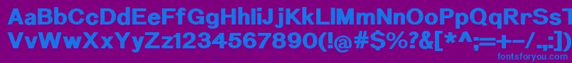 フォントNuromHeavy – 紫色の背景に青い文字