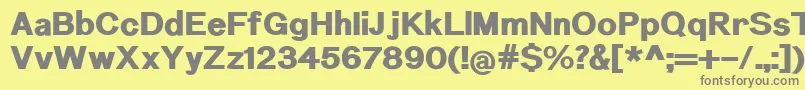 フォントNuromHeavy – 黄色の背景に灰色の文字
