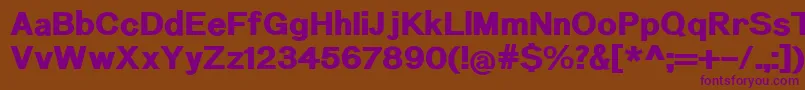 NuromHeavy-fontti – violetit fontit ruskealla taustalla